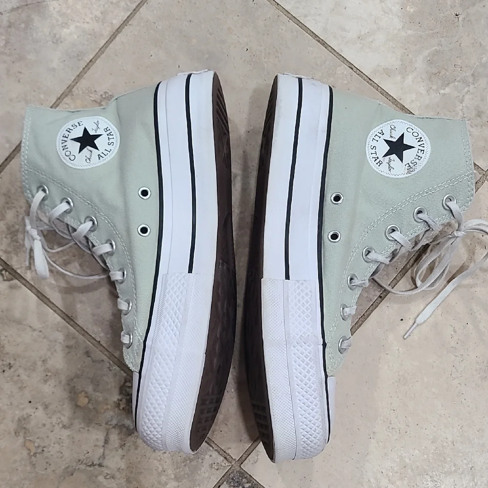 Converse Light Green High-Tops with White Accents - Picture 6 of 12